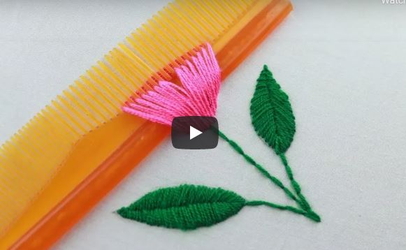 Hand Embroidery, Easy Flower Embroidery Trick with Comb | HAND EMBROIDERY TIPS AND TRICKS